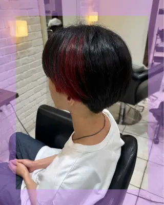 ショート カラー メンズ 🦄ブリーチ💜エク ステ💜MIU🦄のヘアスタイル