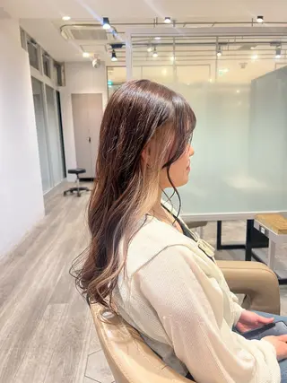 ロング カラー hair＆make EARTH センター南店所属・似合わせパーマ/ 曲がる縮毛矯正にいなのヘアスタイル