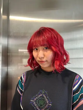 ミディアム ayano🍒暖色 カラー/カーリーヘアのヘアスタイル