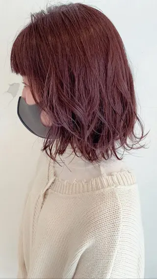 ミディアム カラー 似合わせカットカラー ♡佐藤捺美のヘアスタイル