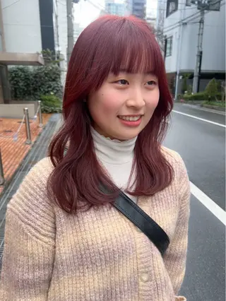 セミロング カラー le'a所属・谷町/Le'a /竹原しおなのヘアスタイル