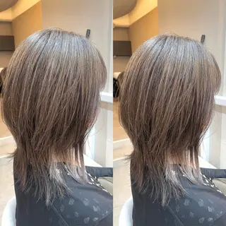 ミディアム カラー ブリーチ無し透明感 カラー🦕まどかのヘアスタイル