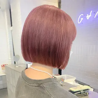 ミディアム カラー ヘアアレンジ 暖色ダブルカラーボブ レイヤー🌈AINAのヘアスタイル