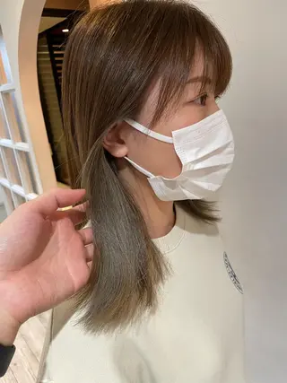 ミディアム Null 表参道所属・岩下昂世/ ハイトーン/デザインのヘアスタイル