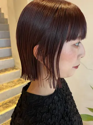ショート カラー 藤井 美歩/赤髪のヘアスタイル