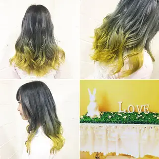 ロング カラー "PEPPU "所属・派手髪、ハイトーン ショートヘアShinのヘアスタイル