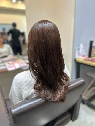 ロング カラー パーマ 小顔カット✨ 透明感カラー✨kyoのヘアスタイル