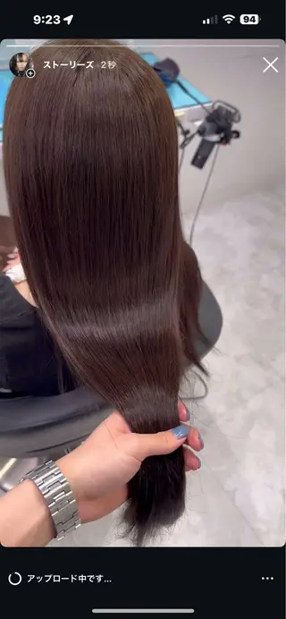 ロング カラー ヘアアレンジ 赤み消しブラウン プロ🐿けんご🐿のヘアスタイル