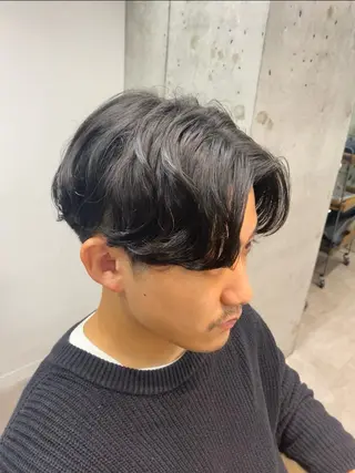 メンズ 艶暖色カラー🍒 縮毛矯正ほののヘアスタイル