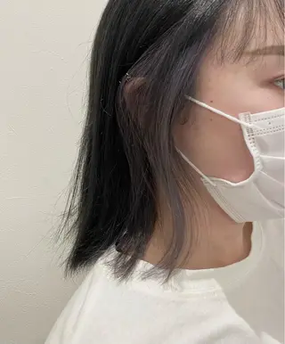 ミディアム カラー ブリーチなしWカラー /酸性ストレート河本のヘアスタイル