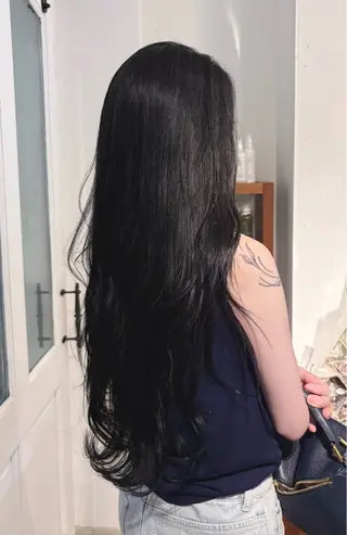 ロング カラー かとう りなのヘアスタイル