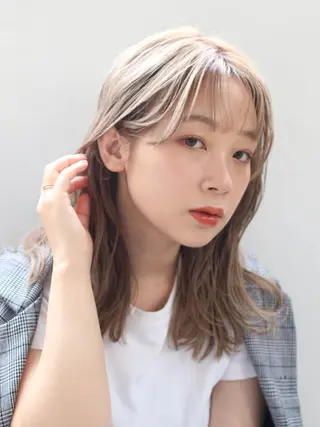 セミロング 縮毛矯正☆白髪ぼかし 専門ゆうぞうのヘアスタイル