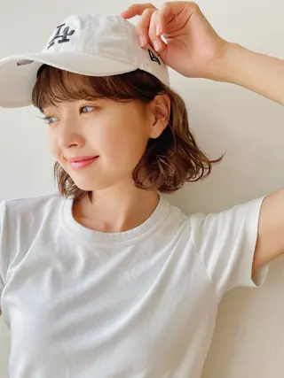 パーマ ボブ/ミディアム 親しみやすさ/さくらのヘアスタイル