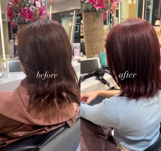 セミロング カラー 吉野 言奈のヘアスタイル