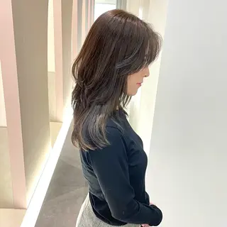 ミディアム カラー 髪質改善水素TR× レイヤーカット/熊澤のヘアスタイル