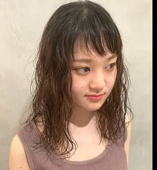 セミロング パーマ 🛑柔らか透明感 カラー🛑大谷のヘアスタイル