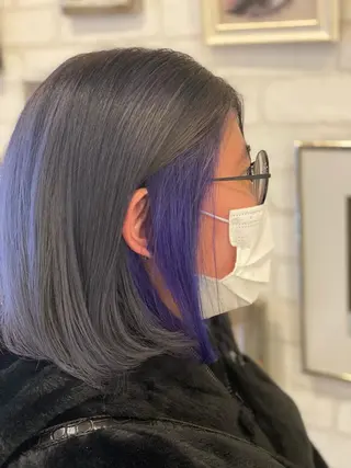 ミディアム 尾崎 優也のヘアスタイル