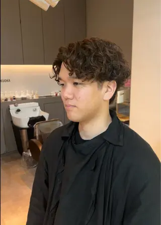 ショート パーマ メンズ OPS  hair 西新店所属・藤本 航大のヘアスタイル