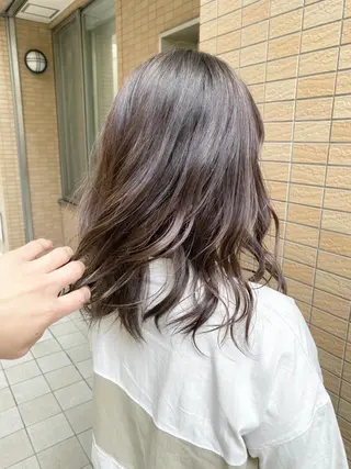 セミロング カラー 髪質改善 ヒデのヘアスタイル