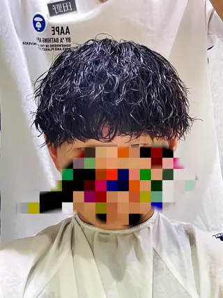 ショート カラー パーマ メンズ [無料カットモデル] 田野　将汰のヘアスタイル
