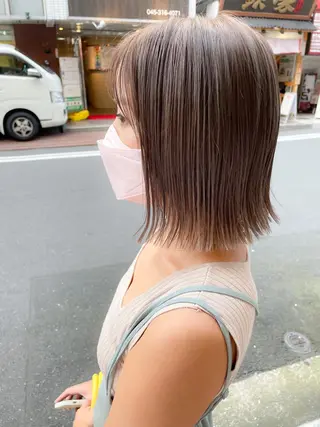 ショート カラー ボブ ブリーチ/miinaのヘアスタイル