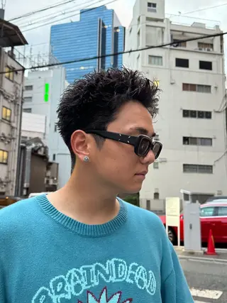 ショート パーマ メンズ 安藤 晴大のヘアスタイル
