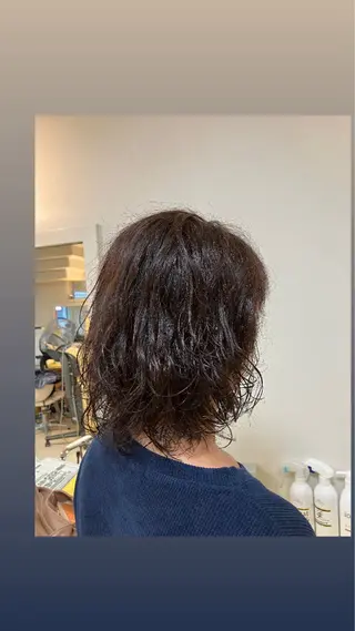 ミディアム カラー パーマ 横田 尚登のヘアスタイル