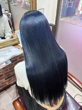 ロング カラー 越冨 晃平のヘアスタイル