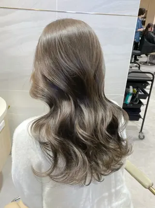 セミロング カラー ブリーチなしダブル カラー🧸🐺陽介のヘアスタイル