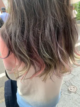 ロング カラー ピンクベージュ/新潟 万代/高橋桃葉🍑のヘアスタイル