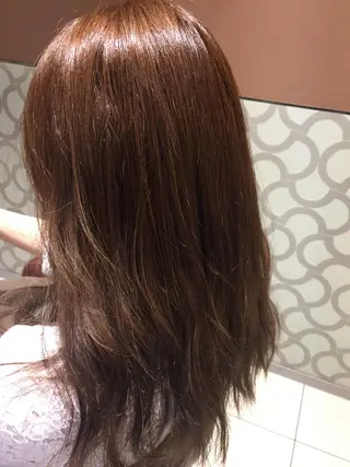 ロング カラー カットパーマ✂️ 小坂田玲亜のヘアスタイル