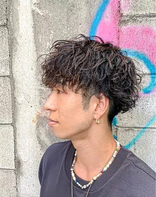 ショート カラー パーマ メンズ MENS  FEEL南森町所属・佐藤 達郎のヘアスタイル