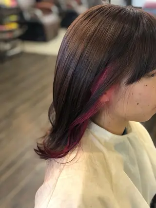 ミディアム カラー ヘアアレンジ 加藤 瑠美のヘアスタイル