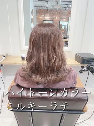 ミディアム カラー 艶髪カラー 渡辺岳也のヘアスタイル
