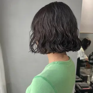 ミディアム カラー パーマ 【arc】akane オリーブ/ベージュのヘアスタイル