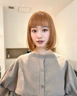 ショート カラー ヘアアレンジ Apero【アペロ】所属・パーマ/暖色/ボブ イワタテ🇰🇷のヘアスタイル