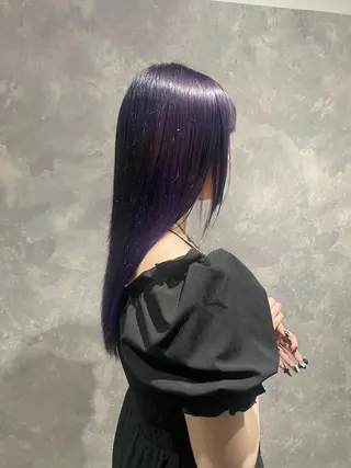 ロング カラー rilas博多所属・博多JYUI/ウルフ ハイトーン/デザインのヘアスタイル