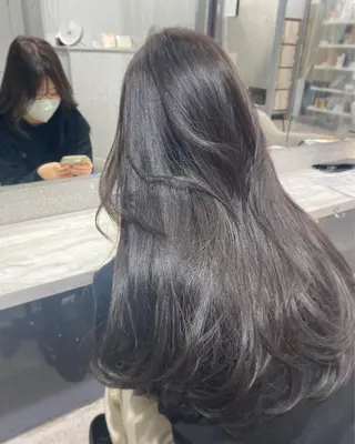 ロング 京都レイヤーカット/ 縮毛矯正/羽柴りくのマツエク・マツパデザイン