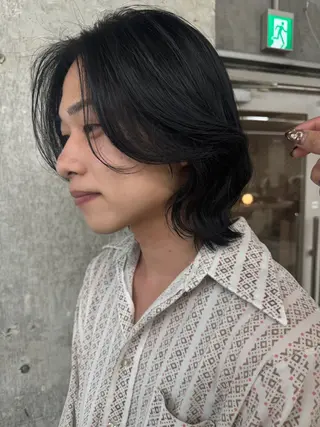 ショート カラー 愛加メンズパーマ・ ボブ・ピンクカラーのヘアスタイル