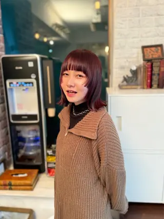 ミディアム ウルフレイヤー エクステ/kokiのヘアスタイル