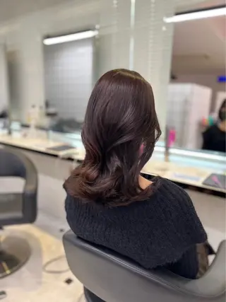 セミロング カラー ヘアアレンジ 🫧透明感ラベンダー 似合わせ🫧あい🫧のヘアスタイル