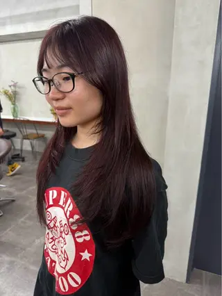 ロング カラー nico TOKYO所属・ニュアンス/ センターパート/イノのヘアスタイル