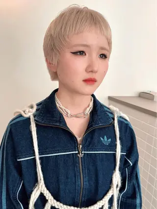 ショート カラー ブリーチ/似合わせ Kaito🦕/栄のヘアスタイル