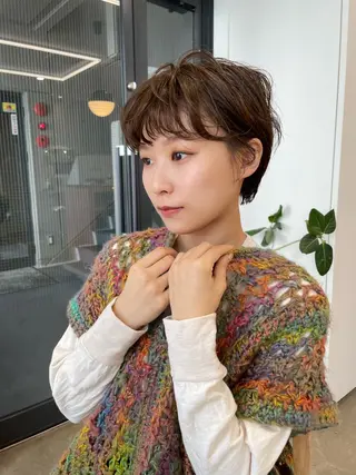 ショート カラー パーマ pole所属・【pole】 minaのヘアスタイル