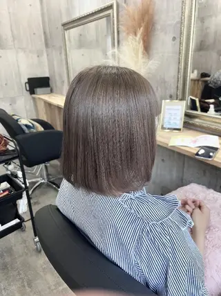 ミディアム サニーサイド大名 ダブルカラー髪質改善のヘアスタイル