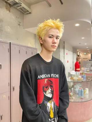 ショート カラー 愛加メンズパーマ・ ボブ・ピンクカラーのヘアスタイル