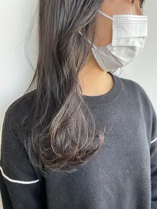 セミロング カラー 顔まわり/艶カラー スズキサトミのヘアスタイル