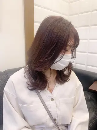 セミロング カラー 🩶韓国艶髪🇰🇷 下本夕綺のヘアスタイル