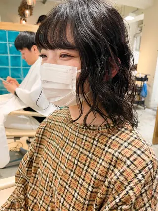 ミディアム パーマ クロエ新宿所属・❏アンニュイパーマ 川原畑 拓也❏のヘアスタイル