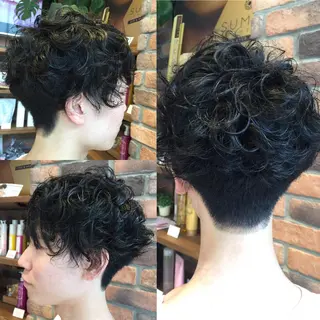 ショート パーマ メンズ Vir by browのヘアスタイル